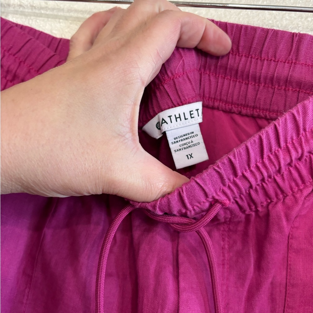 Athleta Retreat Linen Wide Leg Pants in Iceplant Pink size 1X NWT - Picture 10 of 10
